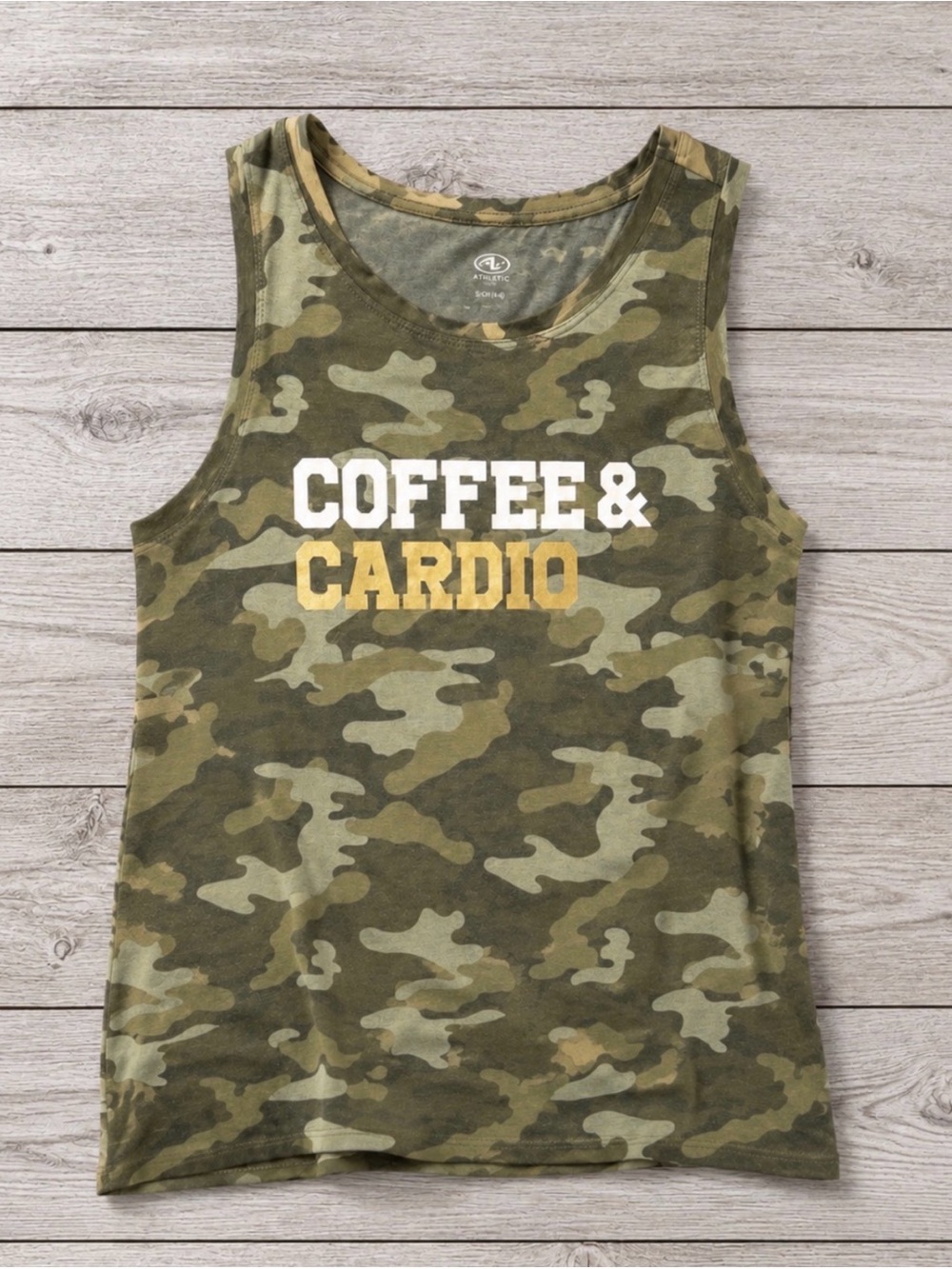 Coffee & Cardio Camo Workout Tank Top | Size: Small | NEW